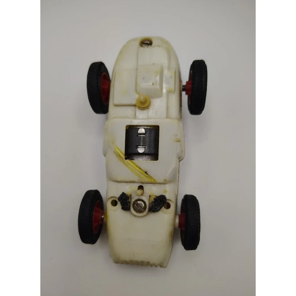 Vintage Eldon Indy Slot Cream‎ Colored Friction Powered Race Car Toy